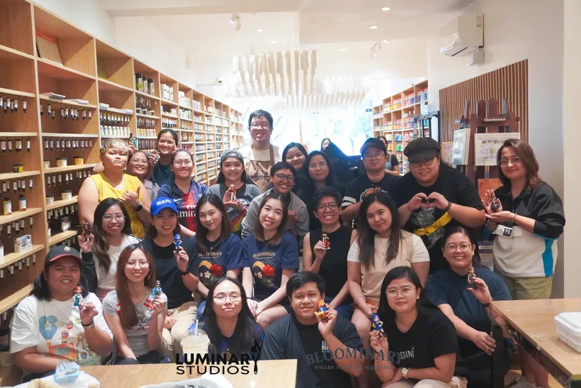 Group photo from the first independent Bloominary BINI figure painting workshop at Art Caravan BGC