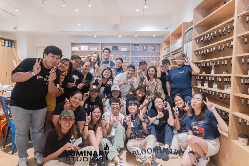 Color Colet workshop group holding custom BINI Colet 3D printed figurines